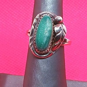 Beautiful Green Turquoise in Sterling Silver  Base Ring